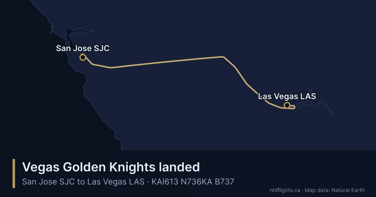 Route map: San Jose (SJC) to Las Vegas (LAS)
