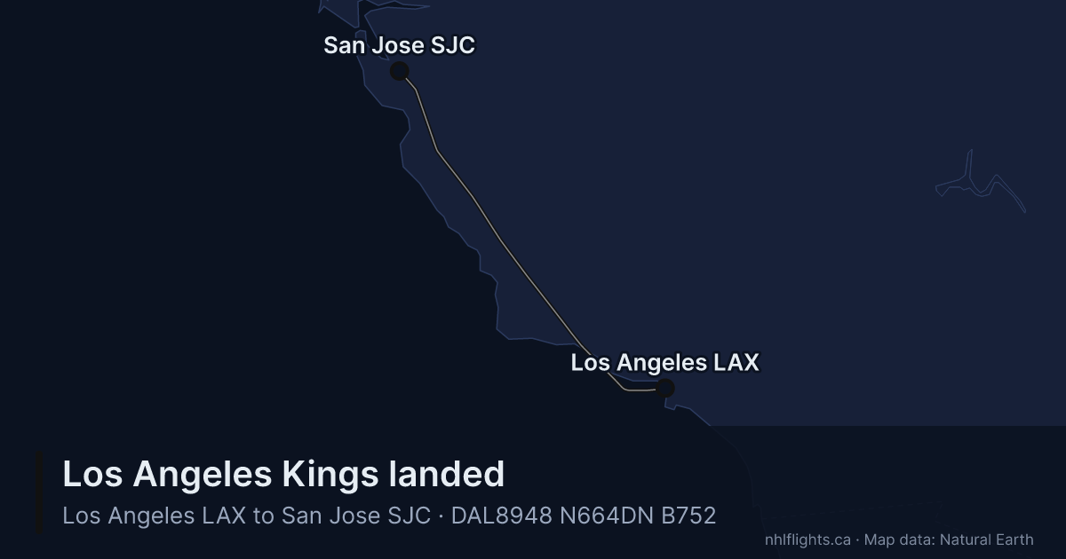 Route map: Los Angeles (LAX) to San Jose (SJC)