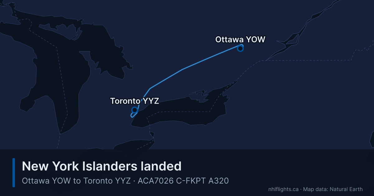 Route map: Ottawa (YOW) to Toronto (YYZ)