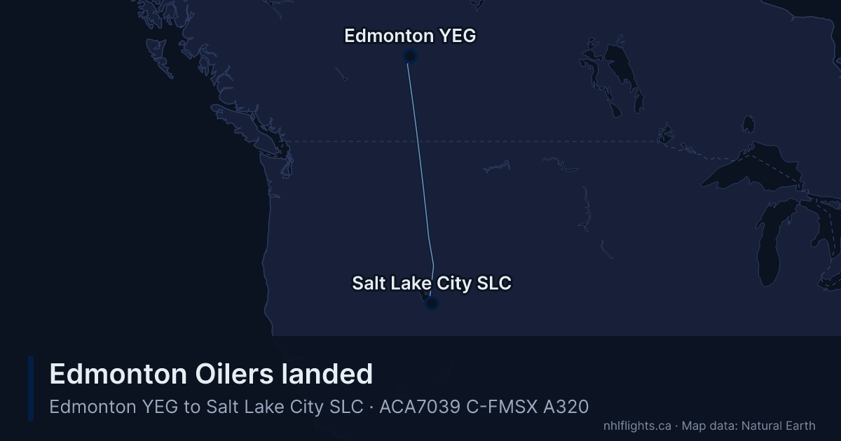 Route map: Edmonton (YEG) to Salt Lake City (SLC)