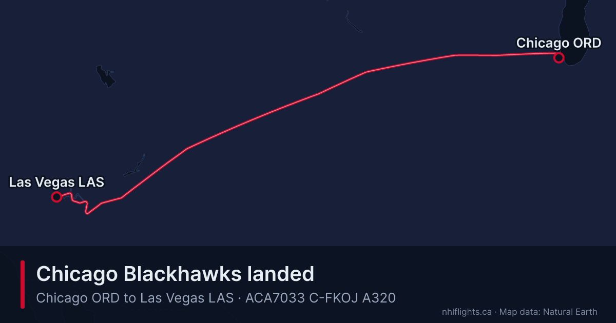 Route map: Chicago (ORD) to Las Vegas (LAS)