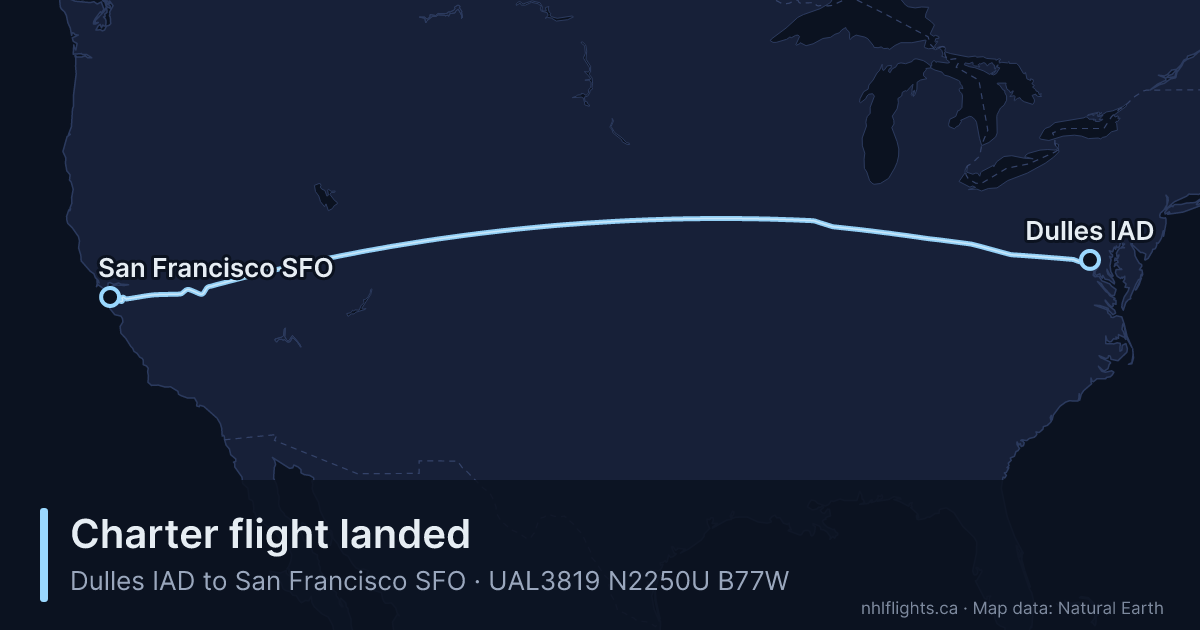 Route map: Dulles (IAD) to Newark (EWR)