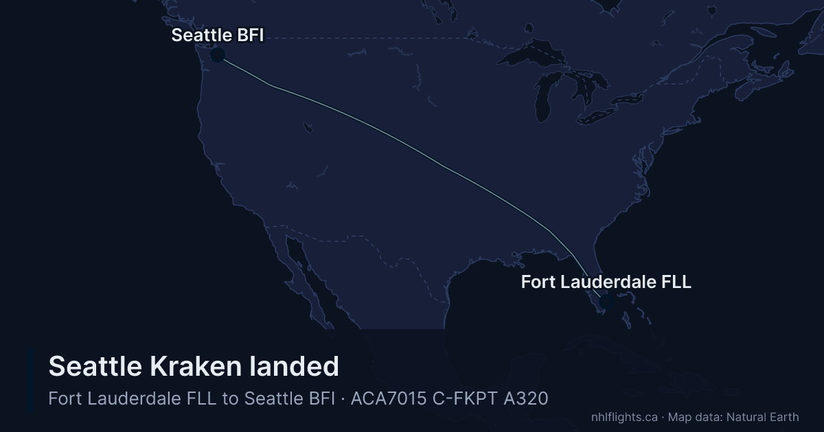 Route map: Fort Lauderdale (FLL) to Seattle (BFI)