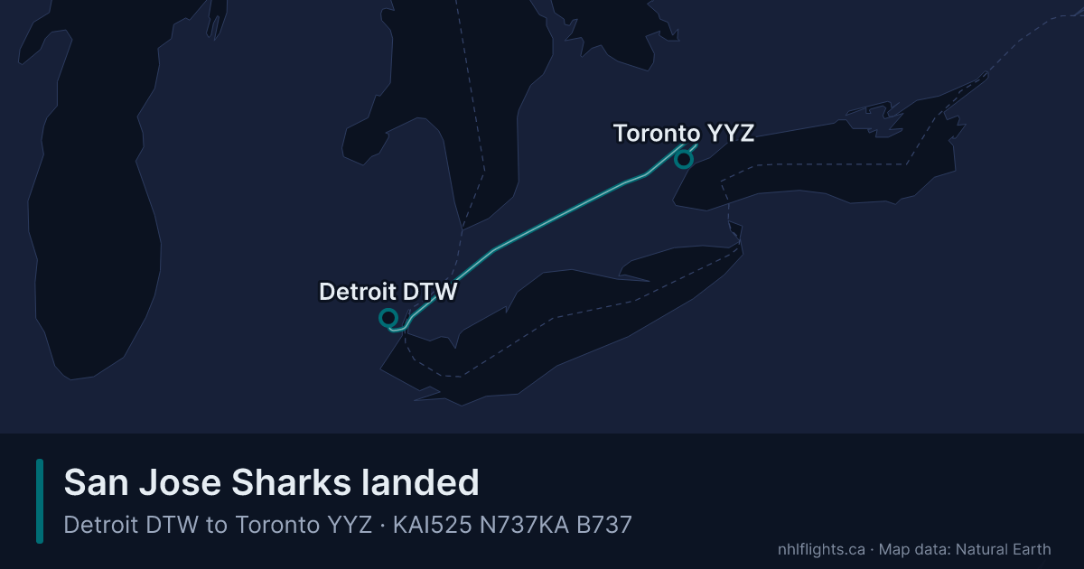 Route map: Detroit (DTW) to Toronto (YYZ)