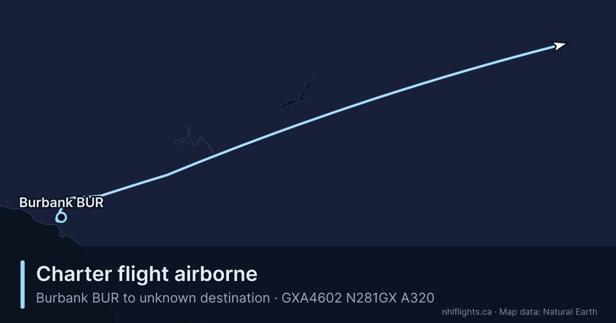 Route map: Burbank (BUR) to Bedford (BED)