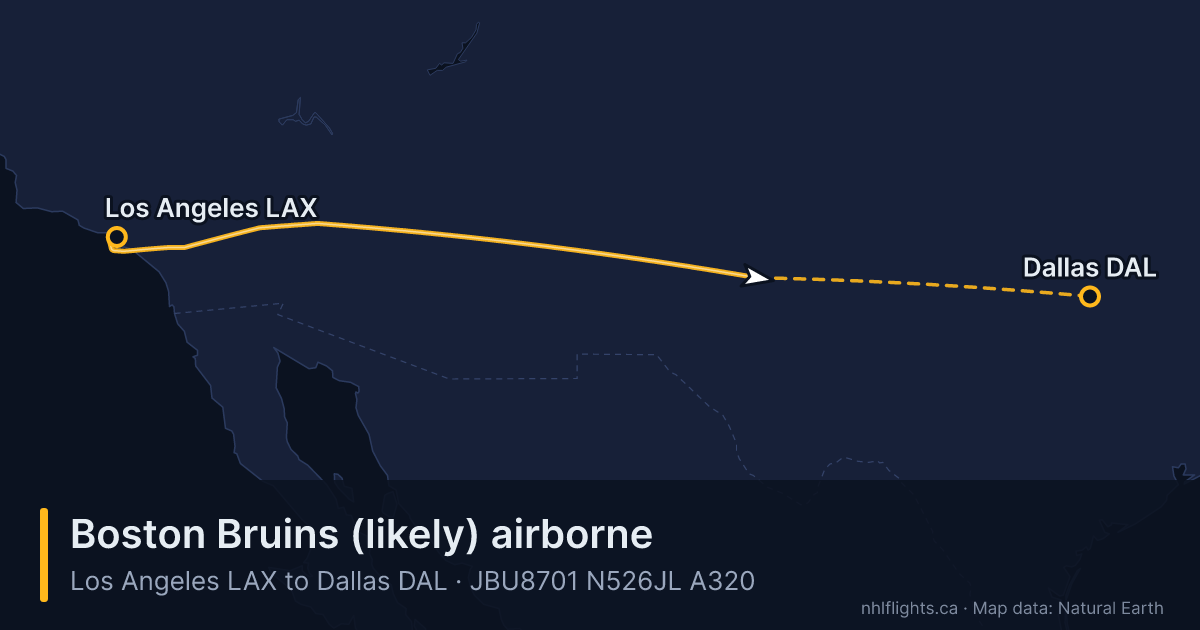 Route map: Los Angeles (LAX) to Dallas (DAL)