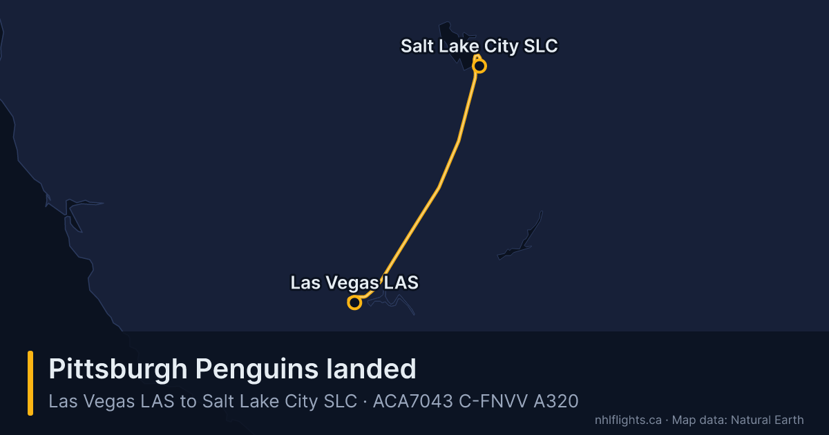 Route map: Las Vegas (LAS) to Salt Lake City (SLC)