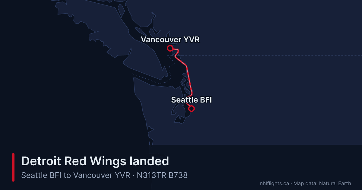 Route map: Seattle (BFI) to Vancouver (YVR)