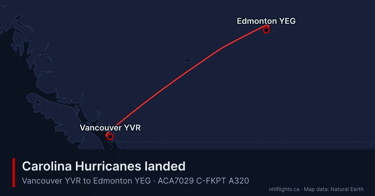 Route map: Vancouver (YVR) to Edmonton (YEG)