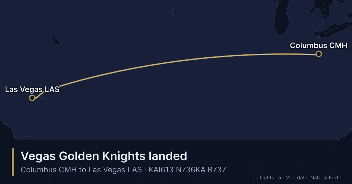 Route map: Columbus (CMH) to Las Vegas (LAS)