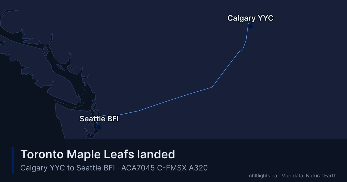 Route map: Calgary (YYC) to Seattle (BFI)