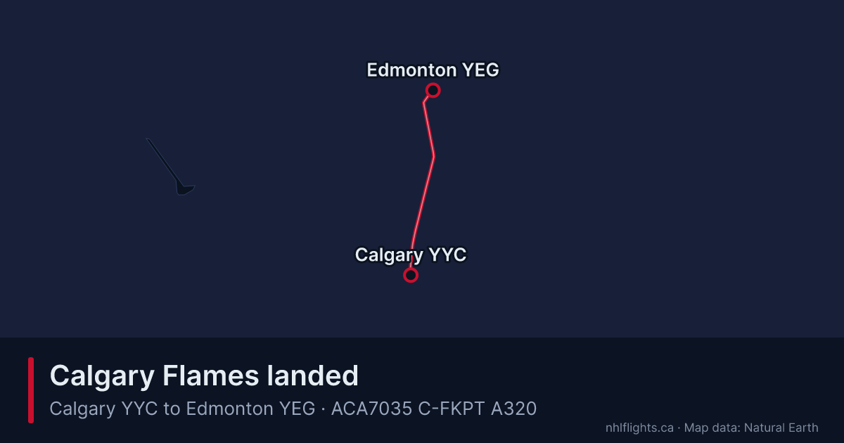 Route map: Calgary (YYC) to Edmonton (YEG)