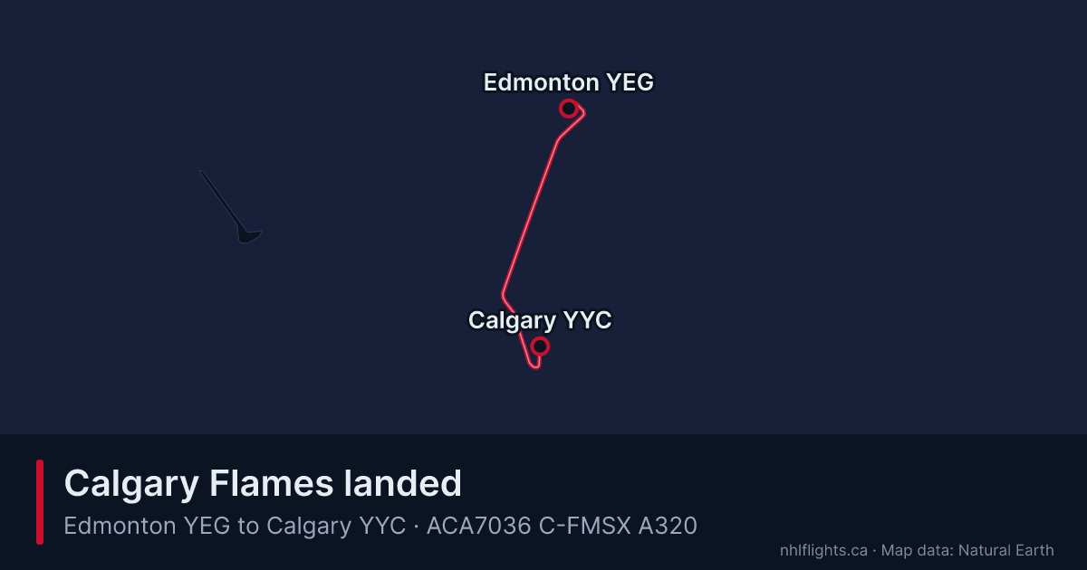Route map: Edmonton (YEG) to Calgary (YYC)