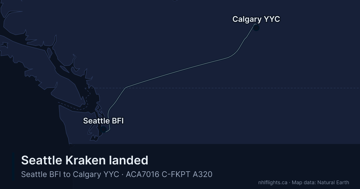 Route map: Seattle (BFI) to Calgary (YYC)