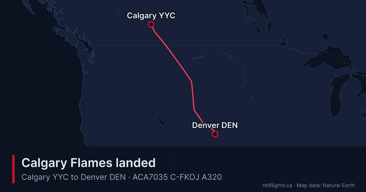 Route map: Calgary (YYC) to Denver (DEN)