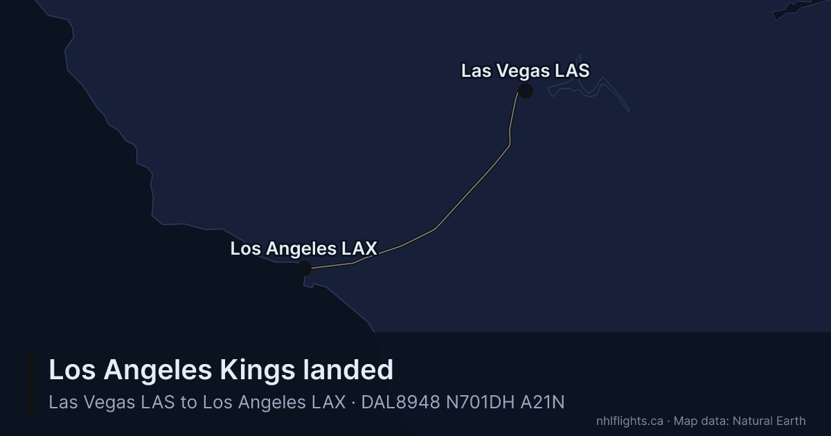 Route map: Las Vegas (LAS) to Los Angeles (LAX)