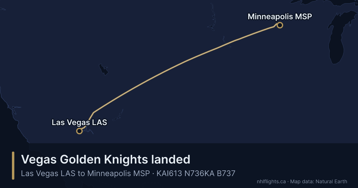 Route map: Las Vegas (LAS) to Minneapolis (MSP)