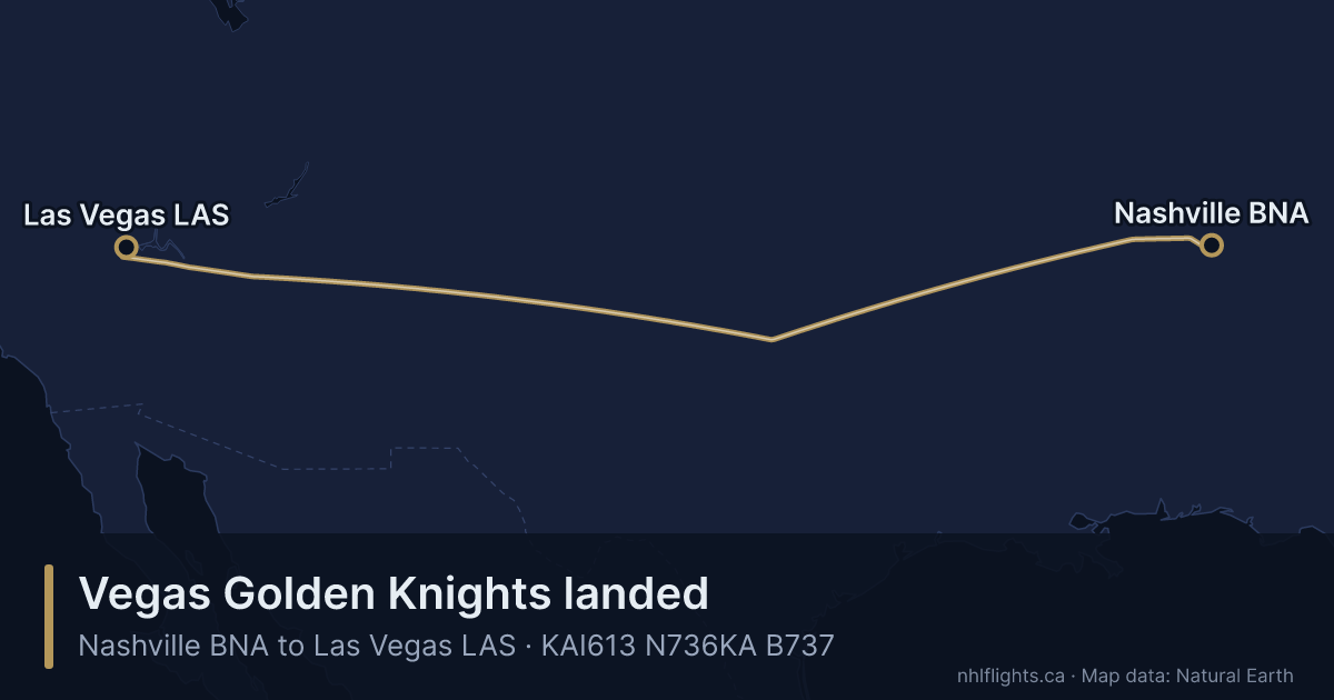 Route map: Nashville (BNA) to Las Vegas (LAS)