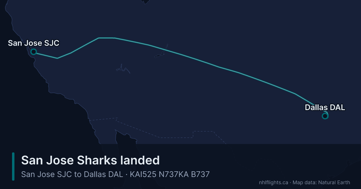 Route map: San Jose (SJC) to Dallas (DAL)