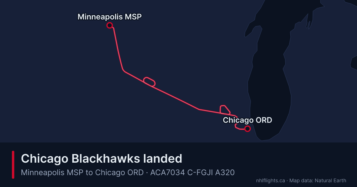 Route map: Minneapolis (MSP) to Chicago (ORD)