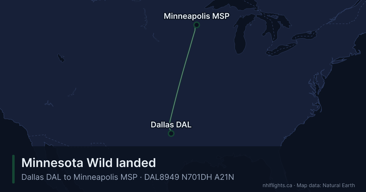 Route map: Dallas (DAL) to Minneapolis (MSP)
