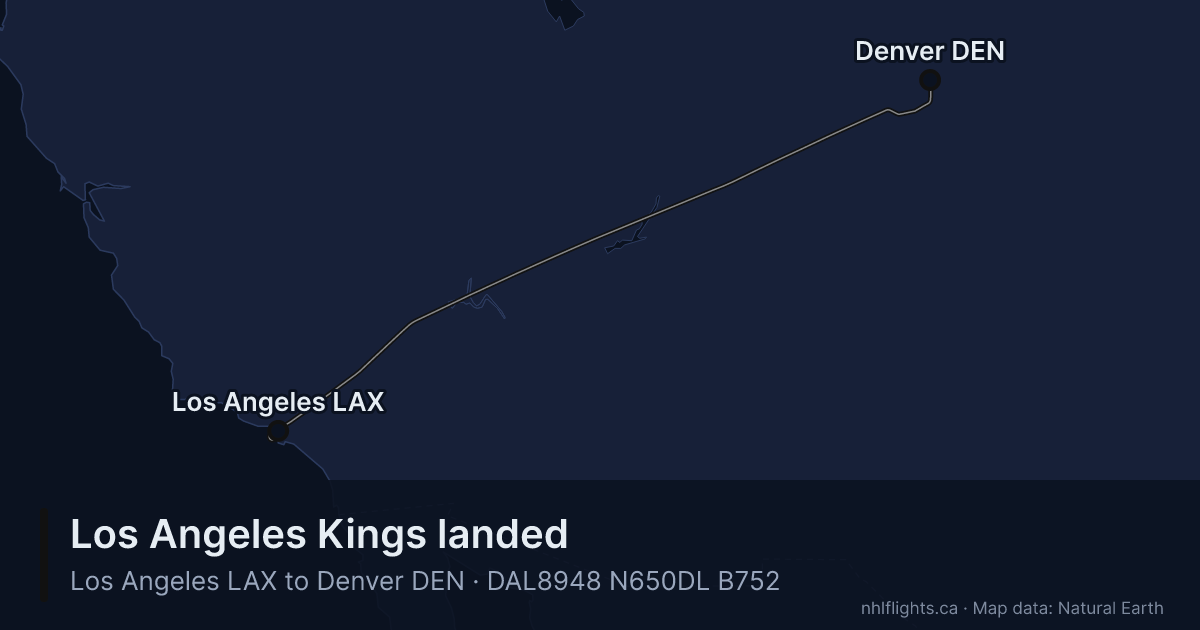 Route map: Los Angeles (LAX) to Denver (DEN)